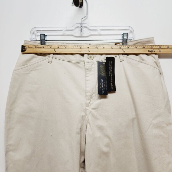 Lee chino pants Womens Relaxed Fit Straight Leg Mid Rise Size 14 Long beige - Picture 6 of 12
